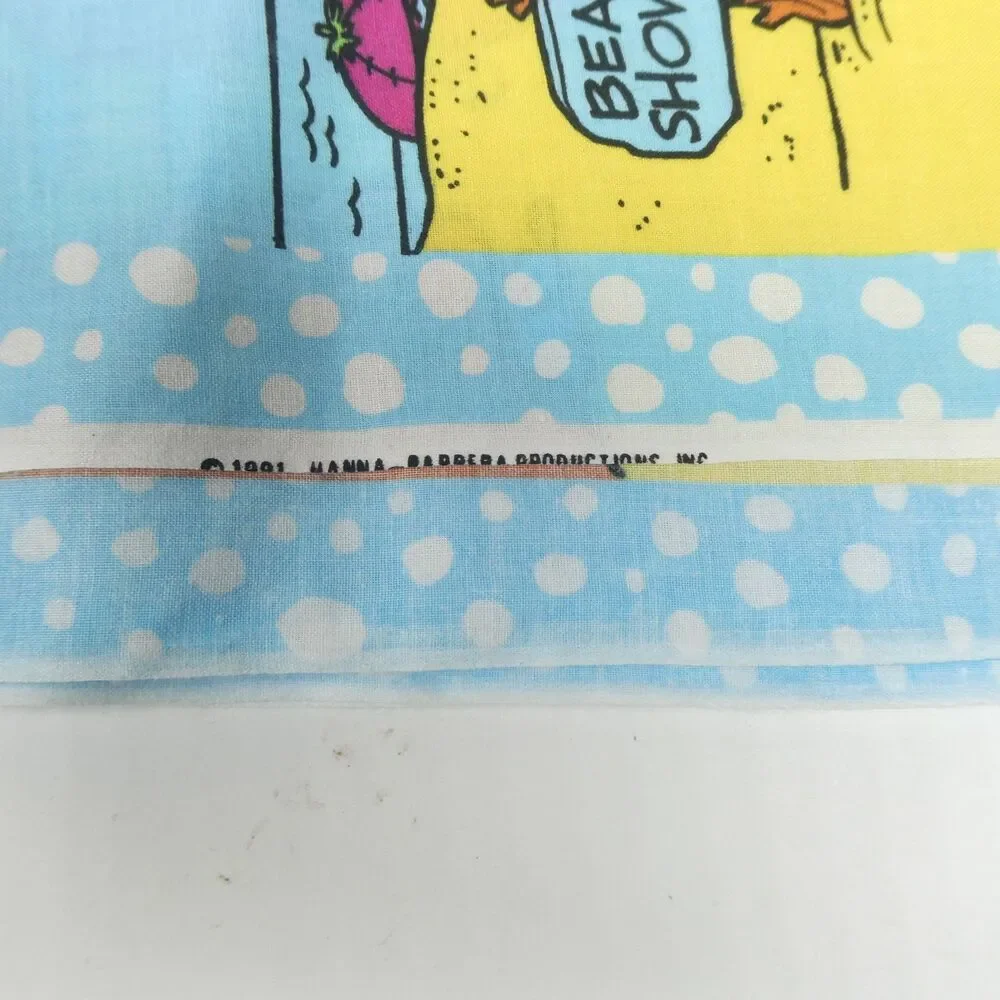 Flintstones Character Fabric Panel Vintage 44x68 Hanna Barbera 1991 Yardage
